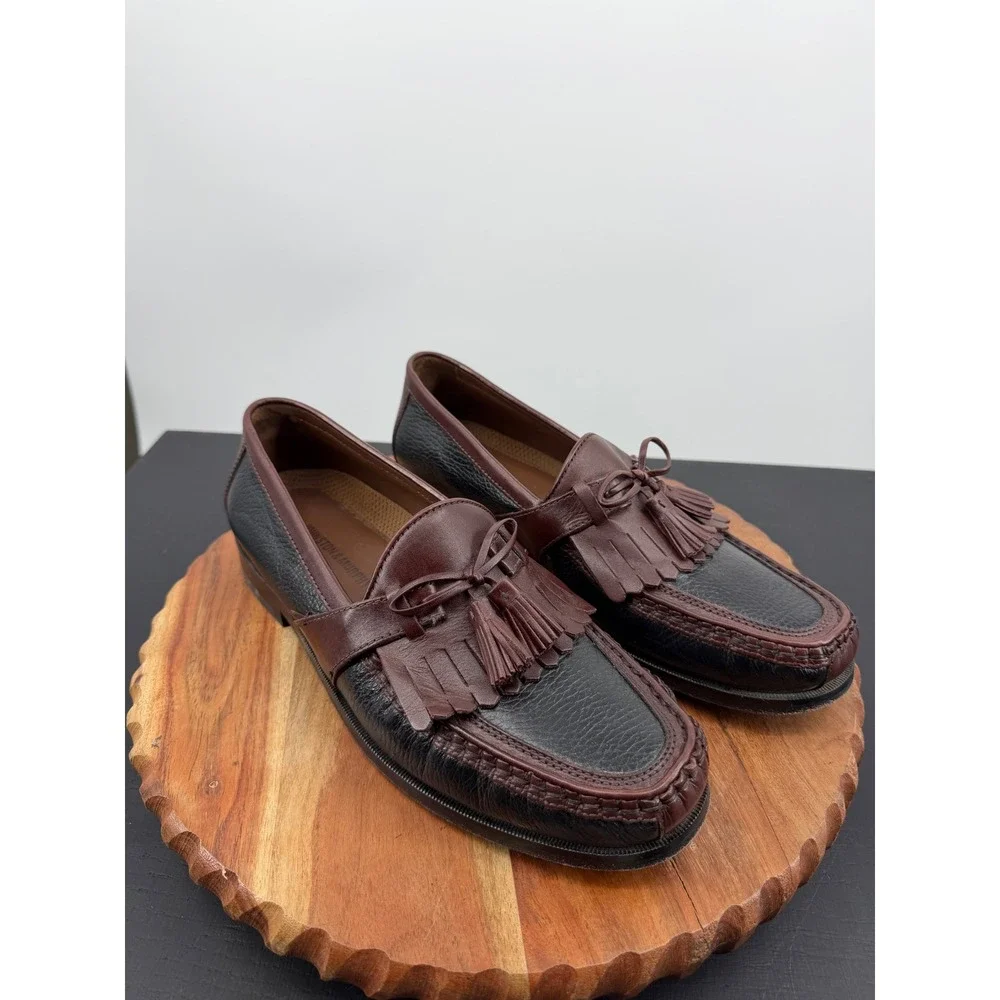 Johnston & Murphy Aragon II  Kiltie Tassel Loafers Mens 9.5M Brown Black Leather